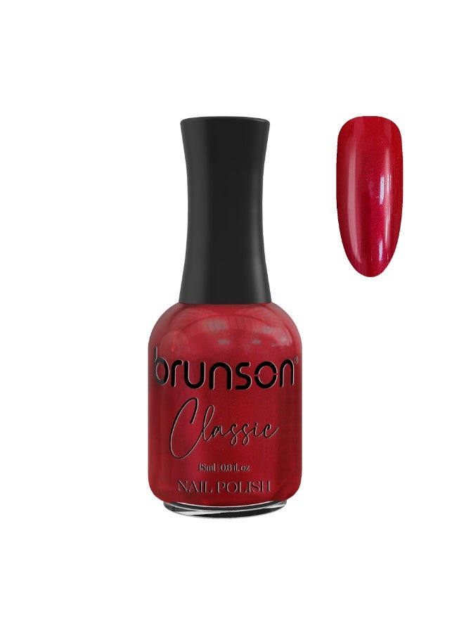 Brunson Classic Nail Polish 18ml Fast Dry Nail Lacquer Nail Harderner Normal Polish Glossy Gel Effect Quick Air Dry Long-Lasting Natural Nail Enamel Salon Quality Manicure Pedicure Regular Polish - Image 1